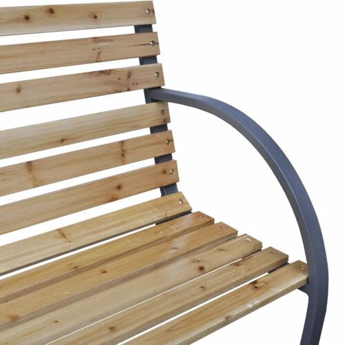 Gartenbank 112 cm Holz und Eisen