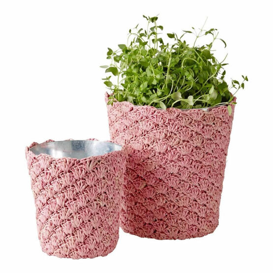 Gehäkelter Blumen-Übertopf